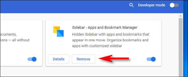 In Google Chrome, click "Remove"