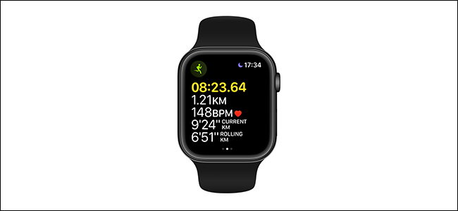 preview image showing workout metrics on an apple watch