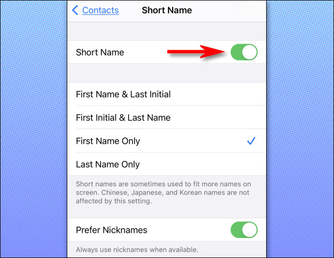 In Short Name settings on iPhone or iPad, consider turning off "Short Name"