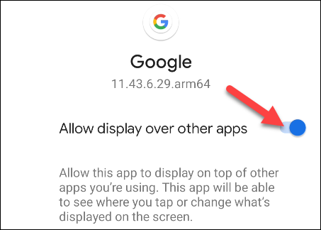 toggle display over other apps