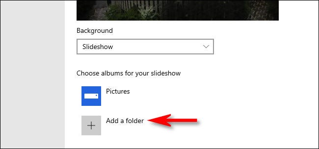 After selecting "Slideshow," you can add a folder of images to use as a lock screen slideshow.